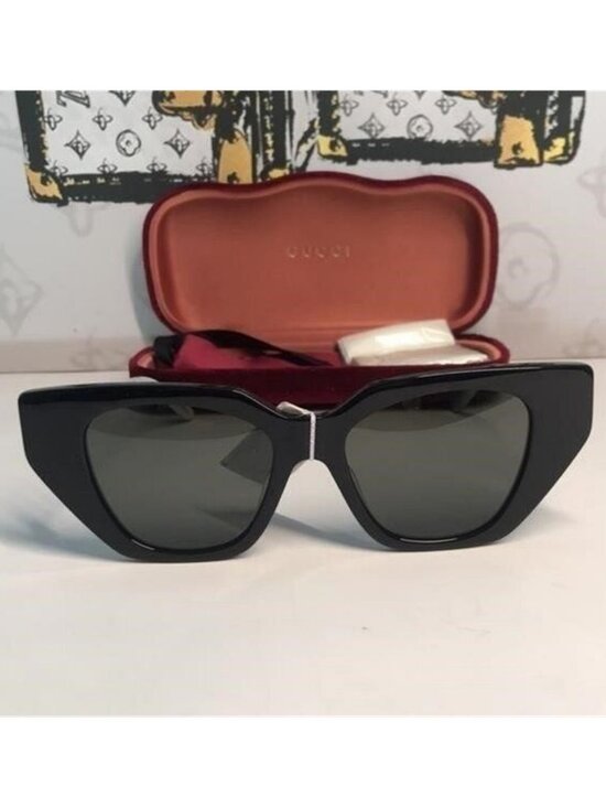 New Authentic Gucci Black Cat-Eye Sunglasses GG0641s 001 main image 5